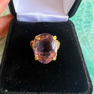 Gold wire wrapped amethyst ring size 6 1/2
